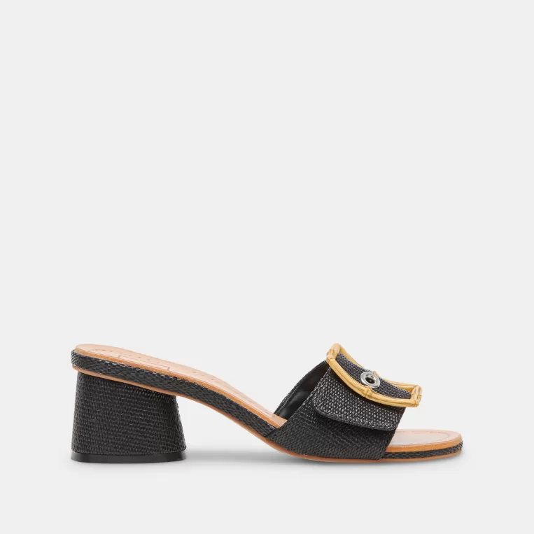 Dolce Vita Wide Widths | Sandals^LUCEY WIDE HEELS BLACK RAFFIA