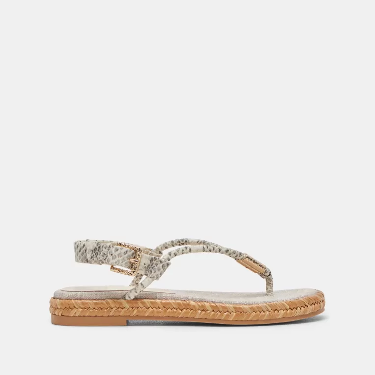 Dolce Vita Sandals^MERYL SANDALS GREY WHITE EMBOSSED LEATHER