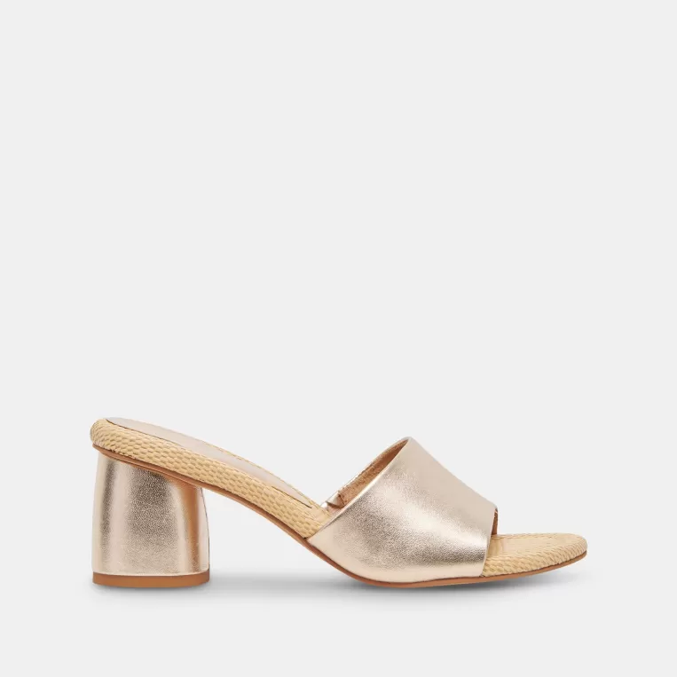 Dolce Vita Sandals | Heels^MINNY RAFFIA HEELS ROSE GOLD LEATHER