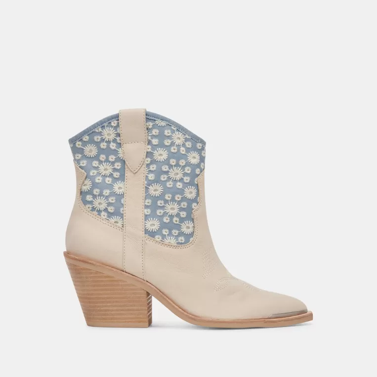 Dolce Vita Western Inspired^NASHE BOOTIES BLUE FLORAL NUBUCK