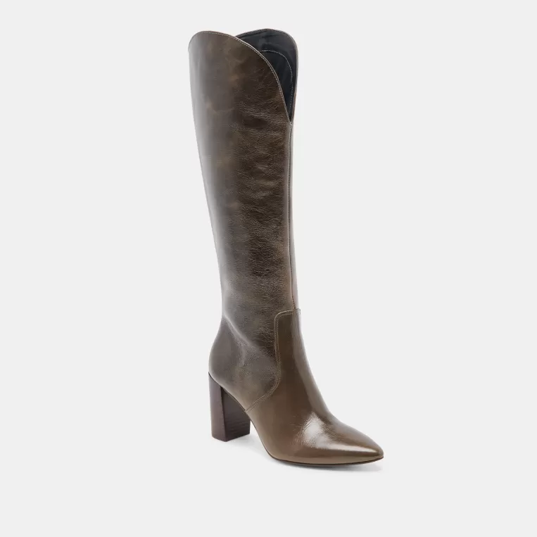 Dolce Vita Tall Boots | Wide Calf^NEDI WIDE CALF BOOTS DARK OLIVE LEATHER