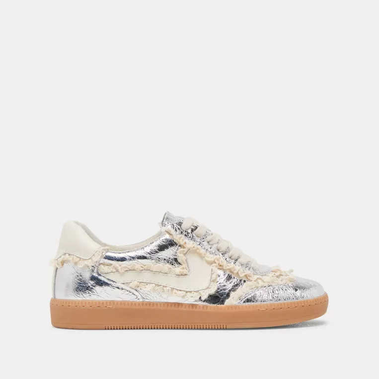 Dolce Vita Make It Metallic | Style Spotlight: Notice^NOTICE LACE SNEAKERS SILVER DISTRESSED LEATHER