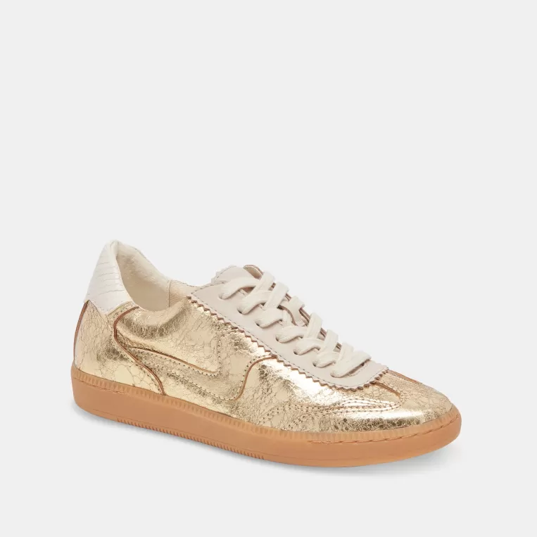 Dolce Vita Make It Metallic | Style Spotlight: Notice^NOTICE WIDE SNEAKERS GOLD DISTRESSED LEATHER