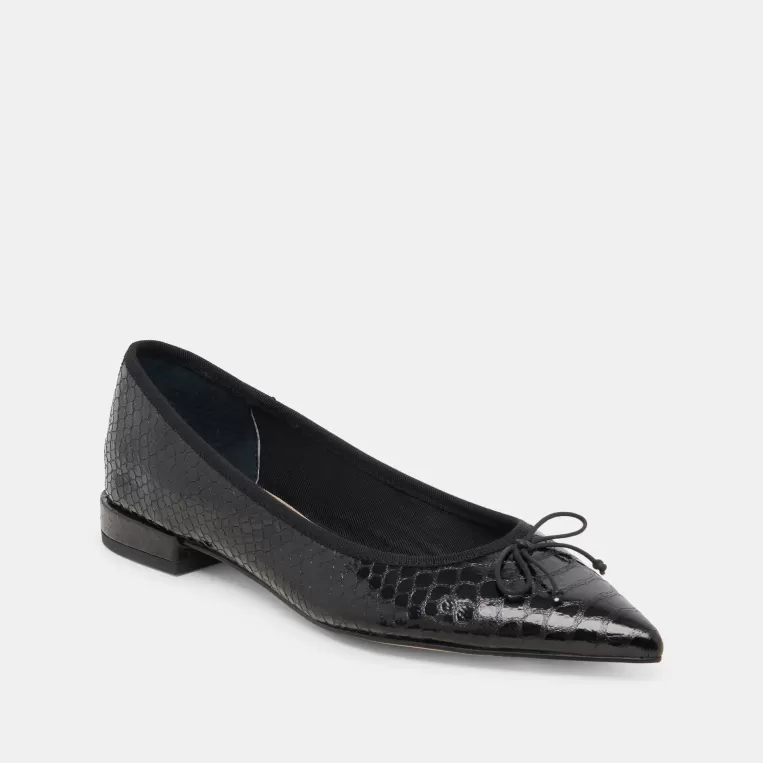 Dolce Vita Ballet Flats | Flats & Loafers^PALANI BALLET FLATS MIDNIGHT SNAKE EMBOSSED