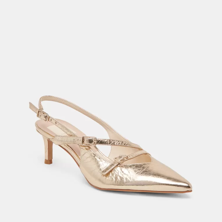 Dolce Vita Make It Metallic | Wide Widths^PAMLA MID WIDE HEELS LIGHT GOLD DISTRESSED LEATHER