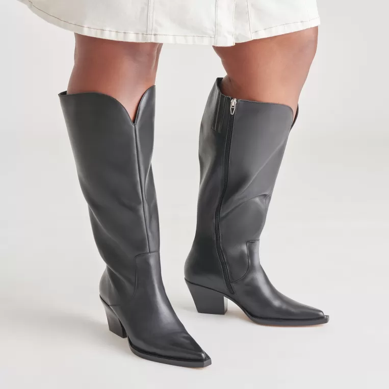 Dolce Vita Western Inspired | Tall Boots^RAJ EXTRA WIDE CALF BOOTS BLACK LEATHER