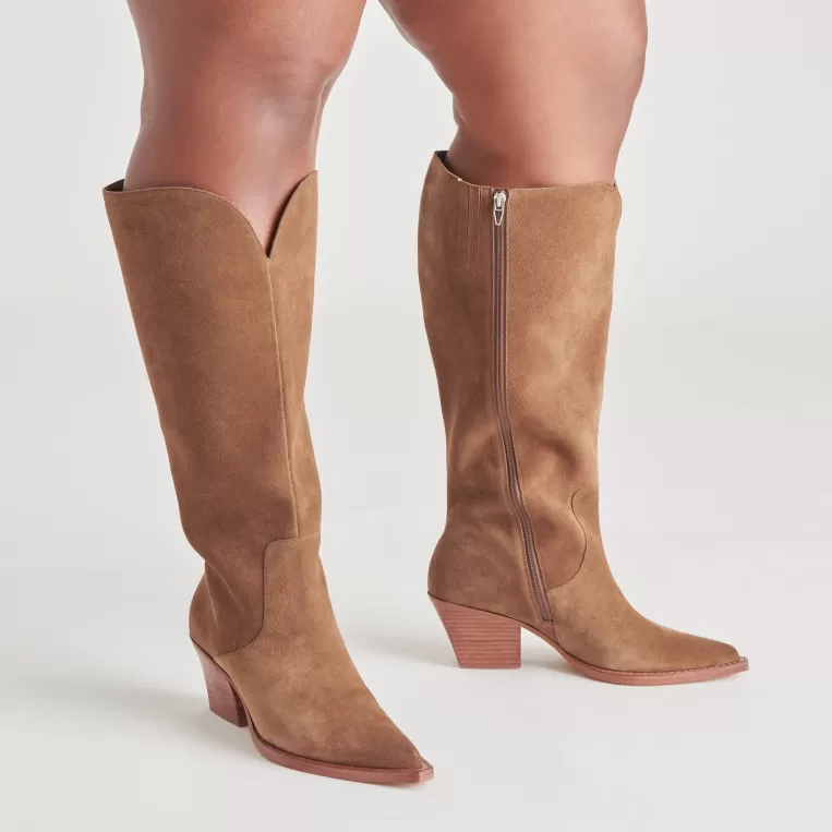 Dolce Vita Western Inspired | Tall Boots^RAJ EXTRA WIDE CALF BOOTS BROWN SUEDE