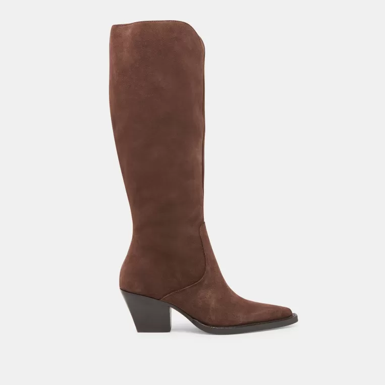 Dolce Vita Western Inspired | Tall Boots^RAJ EXTRA WIDE CALF BOOTS DK BROWN SUEDE