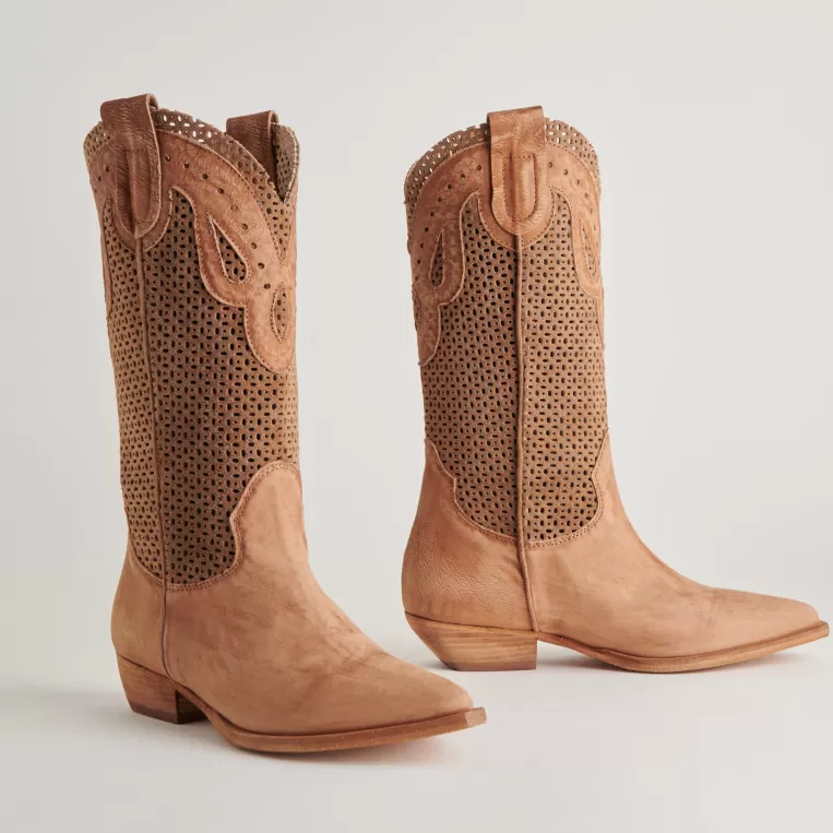 Dolce Vita Western Inspired^RANCH BOOTS DK BROWN SUEDE