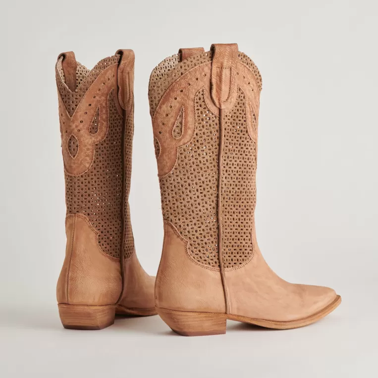 Dolce Vita Western Inspired^RANCH BOOTS DK BROWN SUEDE