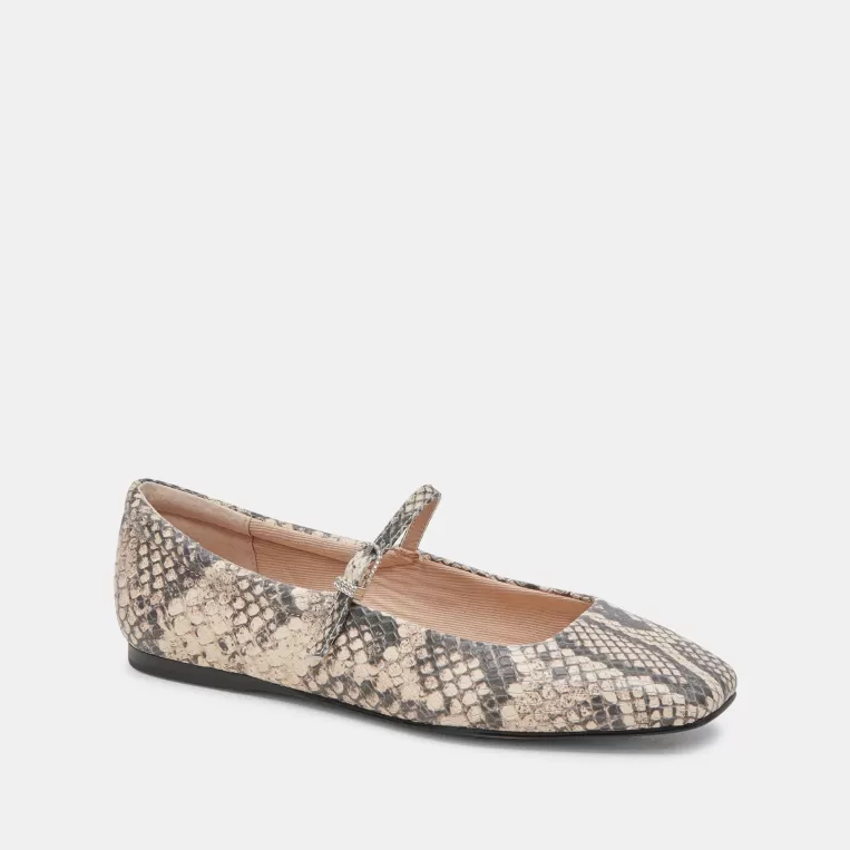 Dolce Vita Mary Janes | Ballet Flats^REYES BALLET FLATS BLACK WHITE SNAKE EMBOSSED