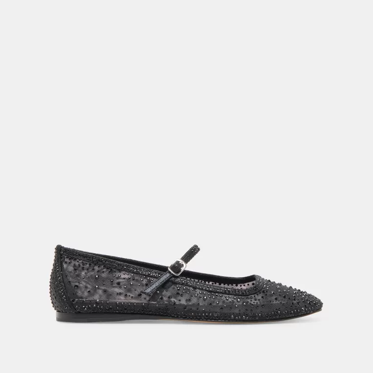 Dolce Vita Mary Janes | Ballet Flats^REYES CRYSTAL BALLET FLATS BLACK MESH