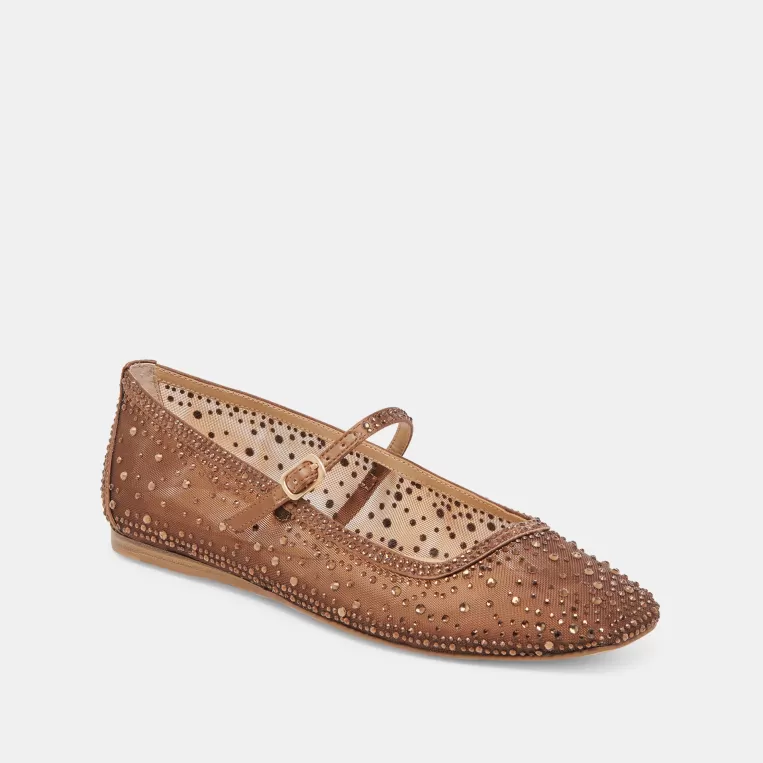 Dolce Vita Mary Janes | Ballet Flats^REYES CRYSTAL BALLET FLATS MID BROWN MESH