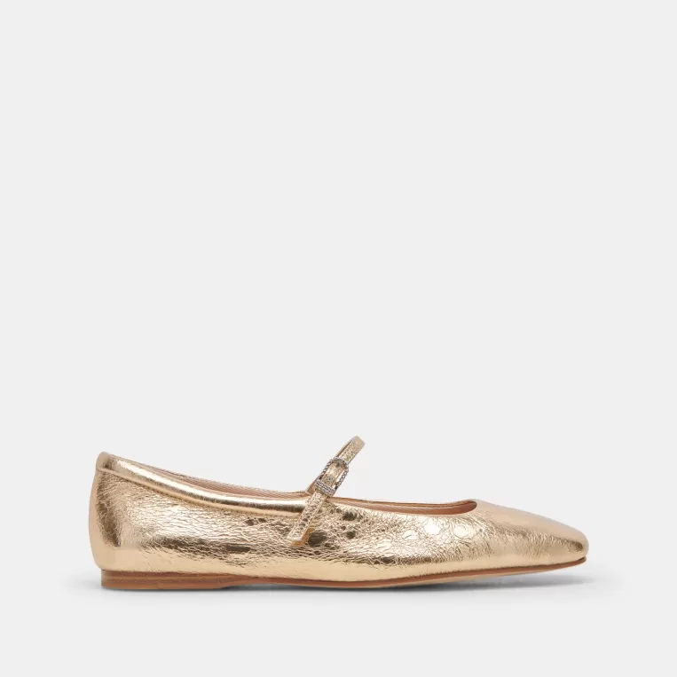 Dolce Vita Mary Janes | Make It Metallic^REYES WIDE BALLET FLATS GOLD DISTRESSED LEATHER