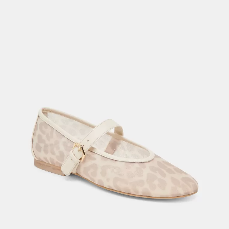 Dolce Vita Leopard | Ballet Flats^ROSLYN BALLET FLATS WHITE LEOPARD MESH