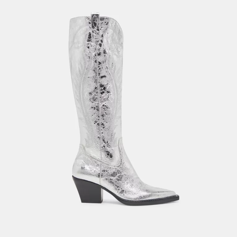 Dolce Vita Make It Metallic | Western Inspired^RYATT BOOTS SILVER DISTRESSED LEATHER