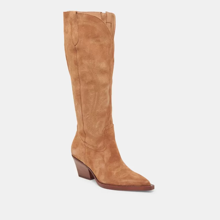 Dolce Vita Western Inspired | Tall Boots^RYATT EXTRA WIDE CALF BOOTS PECAN SUEDE