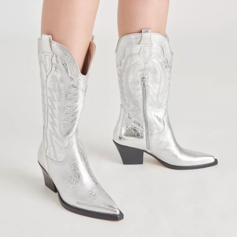 Dolce Vita Make It Metallic | Western Inspired^RYLAND BOOTS SILVER DISTRESSED LEATHER