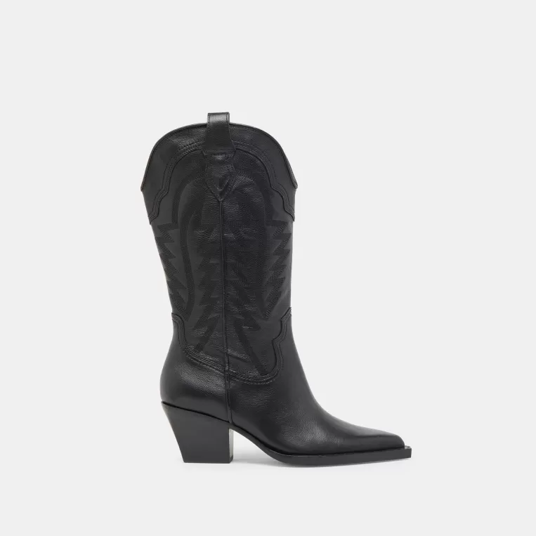 Dolce Vita Western Inspired | Extra Wide Calf^RYLAND EXTRA WIDE CALF BOOTS BLACK LEATHER