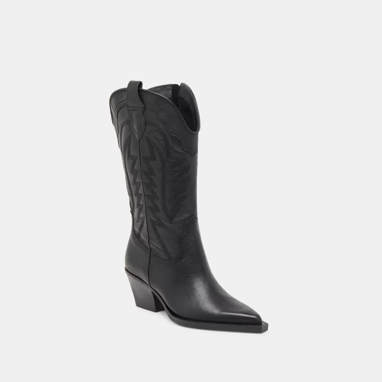 Dolce Vita Western Inspired | Extra Wide Calf^RYLAND EXTRA WIDE CALF BOOTS BLACK LEATHER