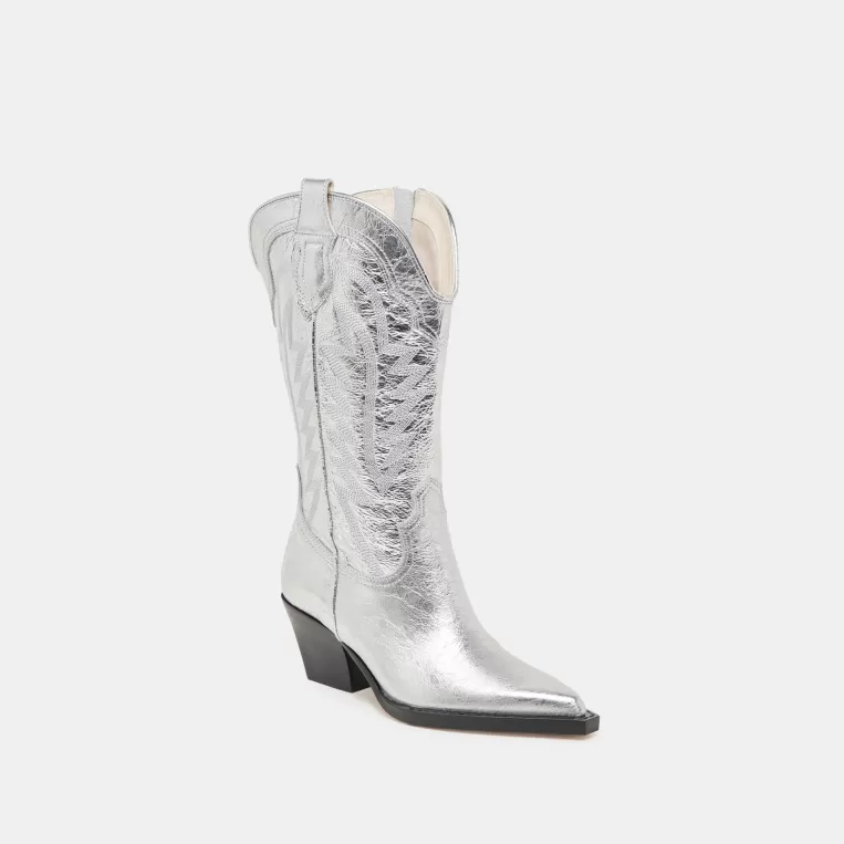 Dolce Vita Make It Metallic | Western Inspired^RYLAND WIDE CALF BOOTS SILVER DISTRESSED LEATHER