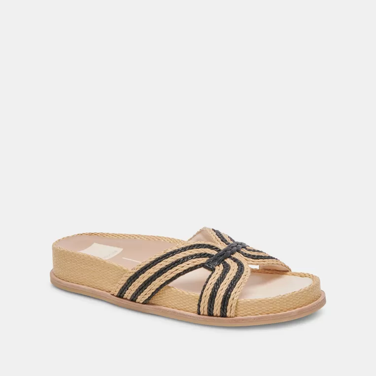 Dolce Vita Sandals^SELDA SANDALS NATURAL BLACK RAFFIA