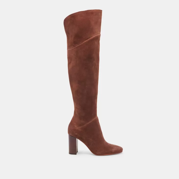 Dolce Vita Wide Calf^SURY WIDE CALF BOOTS DARK SADDLE SUEDE