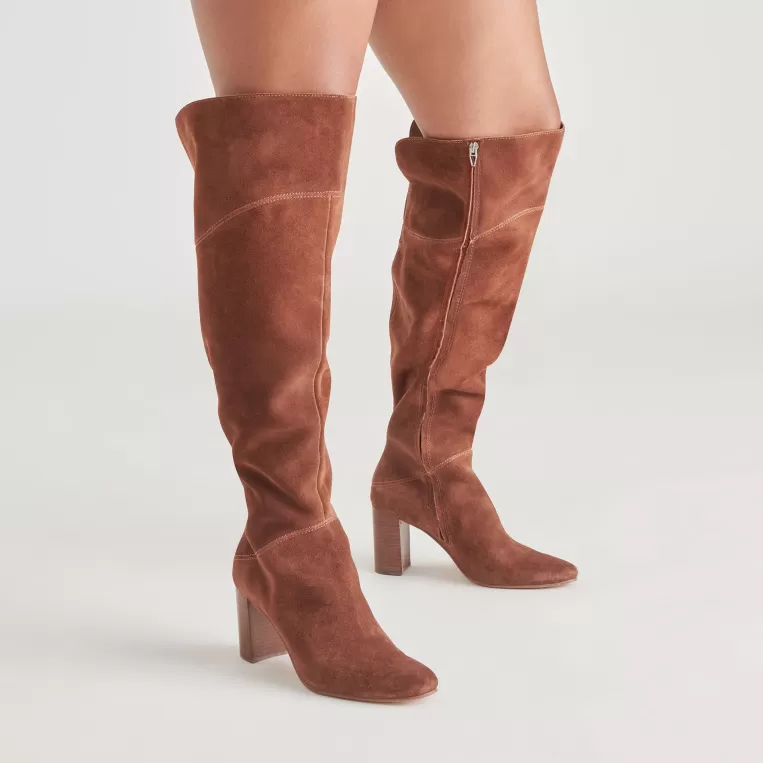 Dolce Vita Wide Calf^SURY WIDE CALF BOOTS DARK SADDLE SUEDE