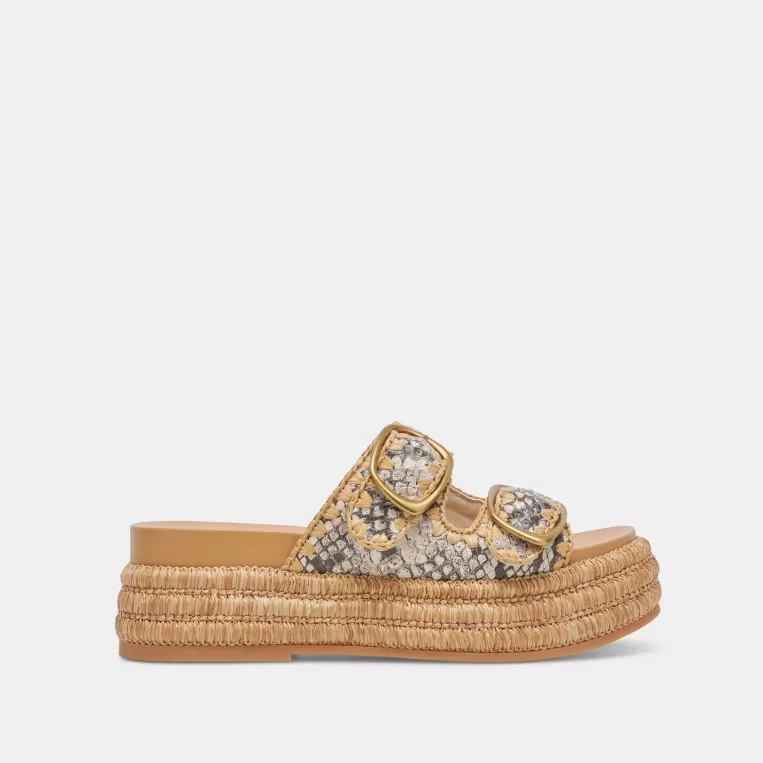 Dolce Vita Sandals^WANIKA SANDALS BLACK WHITE EMBOSSED LEATHER