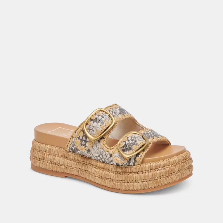 Dolce Vita Sandals^WANIKA SANDALS BLACK WHITE EMBOSSED LEATHER