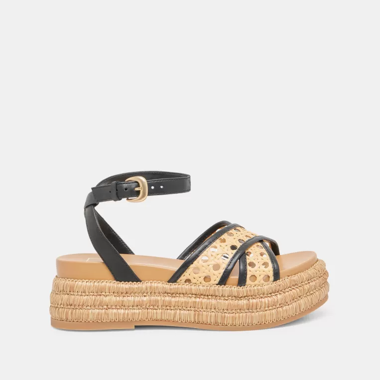 Dolce Vita Sandals^WRILEY SANDALS BLACK WOVEN RAFFIA