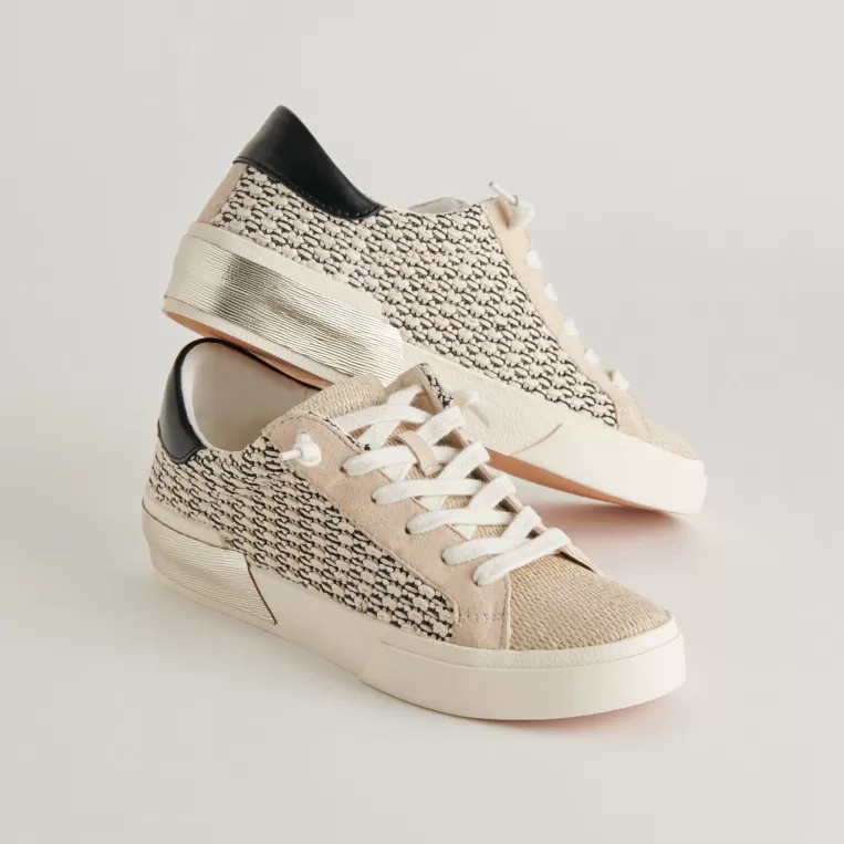 Dolce Vita Sneakers^ZINA SNEAKERS BLACK NATURAL RAFFIA