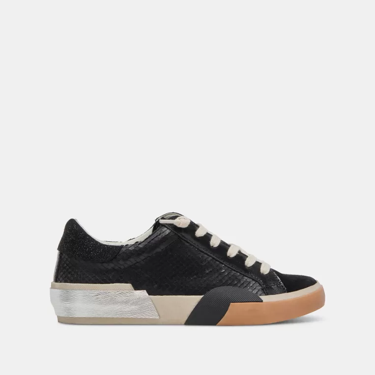 Dolce Vita Wide Widths | Sneakers^ZINA WIDE SNEAKERS ONYX EMBOSSED LEATHER