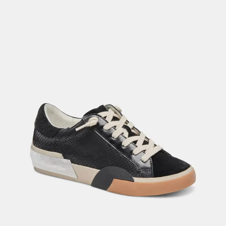 Dolce Vita Wide Widths | Sneakers^ZINA WIDE SNEAKERS ONYX EMBOSSED LEATHER